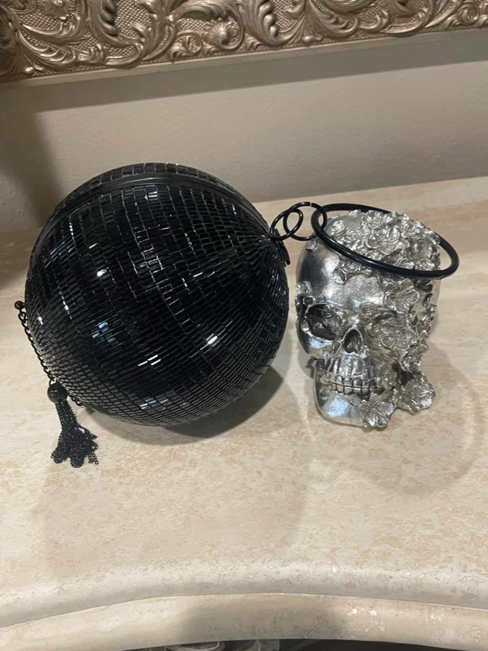 Betsey Johnson Dancin' Queen Black Rhinestone Disco Ball Purse Clutch